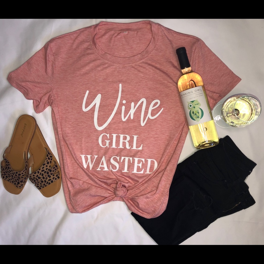 Wine girl wasted new T-shirt